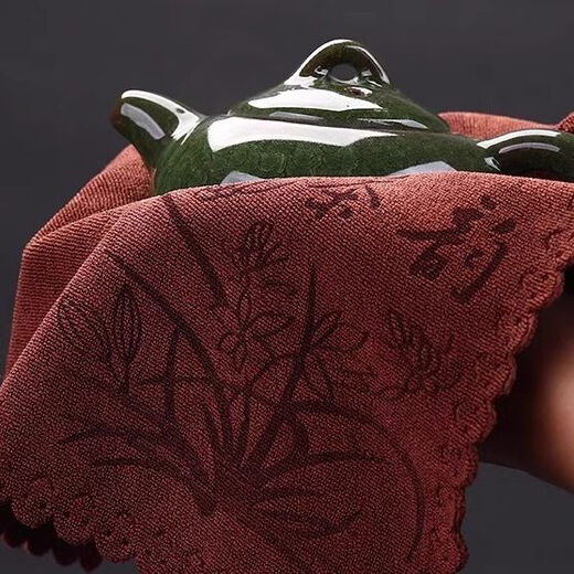 Thickened tea towel, high-end tea cloth, absorbent kung fu tea set towel, coffee table, rag pad, Zen Tao tea table accessories, brown 1 pack, no Specifications