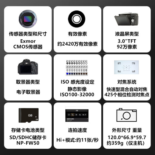 索尼（SONY） 6400 APS-C画幅微单相机 4K视频对焦 6400L 16-50 全新未拆封套机 黑色 套餐五 直播套餐+699电池礼包