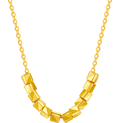 Saturday Fu 5G craft gold necklace women's sugar cube pendant birthday gift price A0612644 about 3.19g