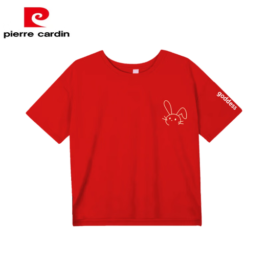 Pierre Cardin pur, style mince d'été en coton, haut d'âge décontracté du ventre lâche pour femmes, tempérament à manches courtes et t-shirt polyvalent, bordeaux-yb674 l recommandé 110-120jin [Jin est égal à 0,5 kg]