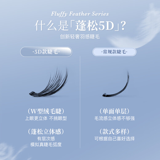 Mr. Wish's glue-free light feather series 5D three-dimensional grafting self-adhesive false eyelashes glue-free light feather 1 box