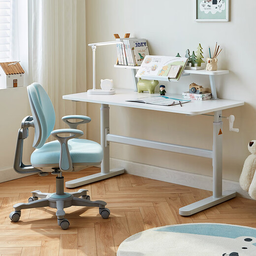 Table de estudio para niños de Lin's Home Table de escritorio levantable escritorio de escritorio de escritorio LS690V1 Tabla 1.2m + estantería + W6-A Silla