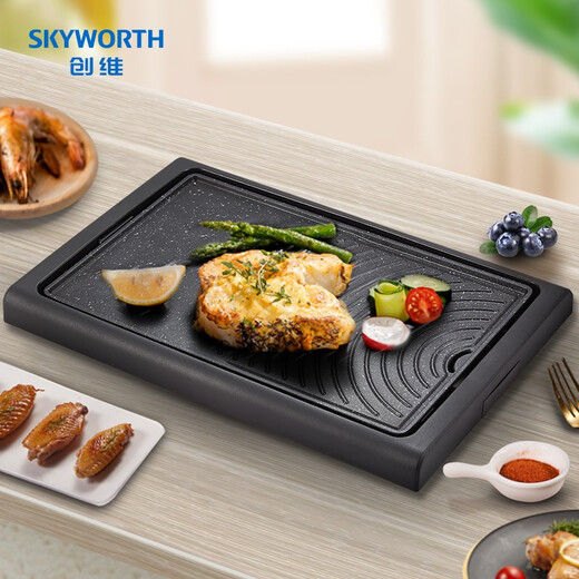 创维 Skyworth 电烧烤炉 家用韩式铁板烧烤肉机烧烤架无烟电烤盘烤肉炉烤肉锅 不粘电烤炉 K328