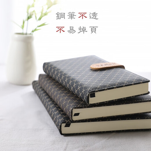Xitong High-End B5 Notepad Leder Retro Business Office Schreibweichleder Notebook mit Schnalle Creative Dicked Tagebuch kleines Notizbuch A6/48K-826 Schwarz