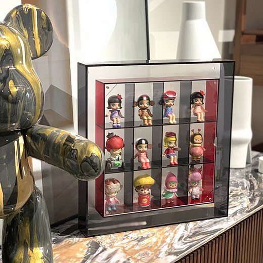 Bubble Mart floating wall hanging blind box doll doll ornaments desktop vertical color acrylic storage box Mickey exclusive