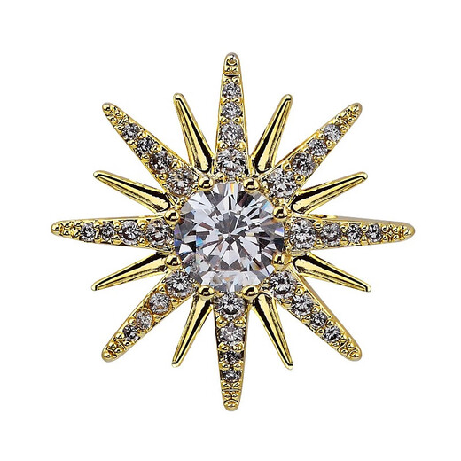 WOUG exquisite small brooch men's high-end suit corsage business collar pin ins trendy badge personality gold one