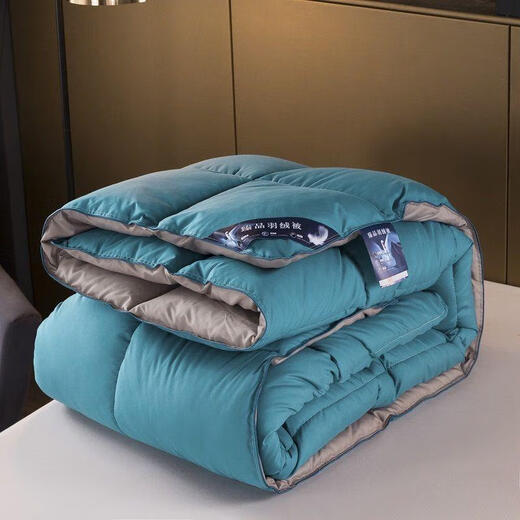 高级羽绒被95白鹅绒8斤被子羽绒被芯6斤加厚冬被10斤双人单人 纯灰色 200x230cm双人8斤冬被