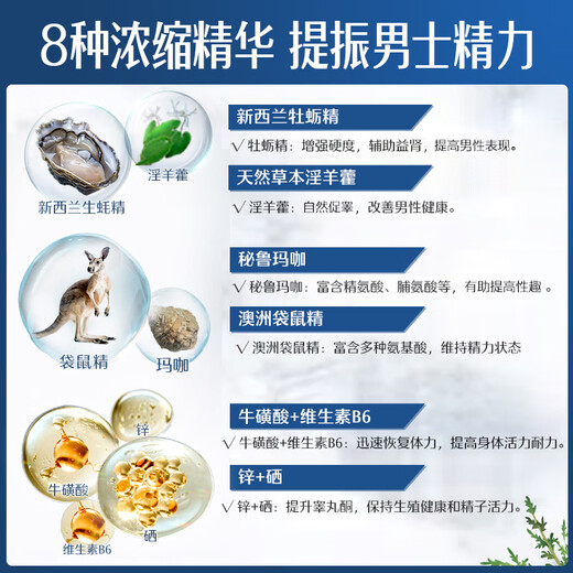 Swisse Svey, таблетки Xiongfeng, таблетки для мужчин Vitality, Maca, устрица, эссенция кенгуру, Epimedium Energy 120 таблетки/бутылка