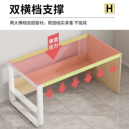 Jiajialin computer desk desktop home with drawer bookshelf integrated simple modern desk student office study table stable upgrade warm white 140cm