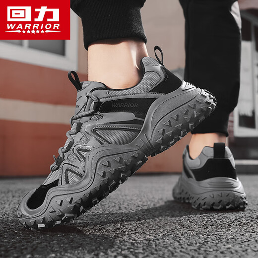 Warrior dad shoes men versatile casual men's shoes sports running shoes men 3891 gray/black 40