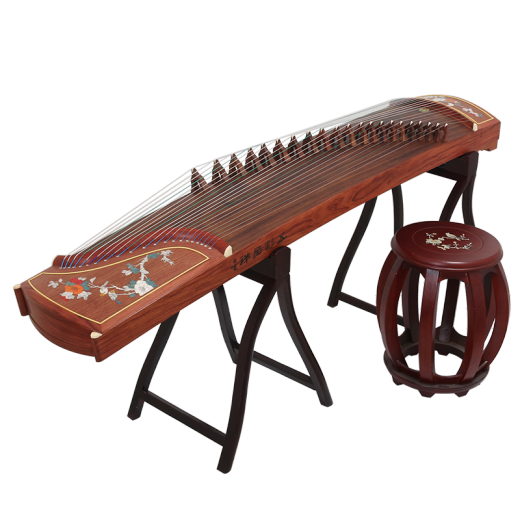 Brand Dunhuang Guzheng 696d Doble grúa Doble Chaoyang Rango de rendimiento para principiantes Zheng National Musical Instrument Factory 694L Colored Peony (conjunto completo de paquetes de regalos)