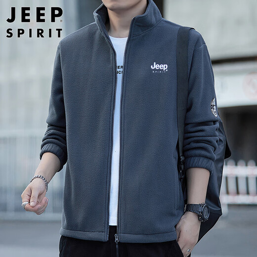 JEEP SPIRIT Jeep jacket men's cardigan sweatshirt men's spring and autumn men's casual loose trendy polar fleece tops