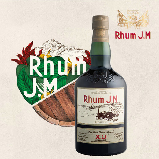 嘉冕(RhumJ.M)朗姆酒法国进口马提尼克岛农业朗姆酒洋酒调酒基酒 嘉冕法式X0朗姆酒 700mL 1瓶