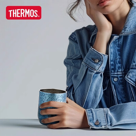 膳魔师（THERMOS）观象系列钛杯桌面杯高档礼盒装桌面办公水杯商务定制生日礼物TCTI 天空 280ml