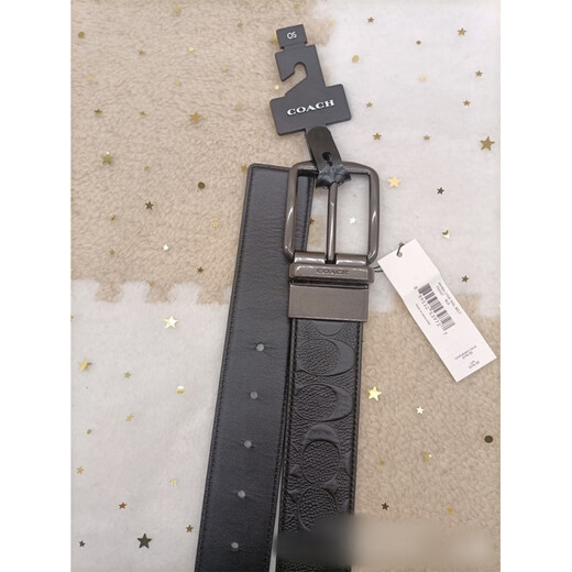 蔻驰（COACH）Coach蔻驰男士宽版38mm腰带皮带 F12027 12026 64842 1.黑灰logo方扣(新款) 38mm默认 120cm