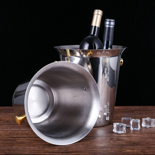 All-purpose stainless steel ice bucket 5L portable ice bucket wine bucket commercial bar ice bucket storage ice bucket beer champagne ice bottle