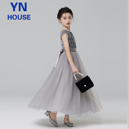 Yinuofang vestido de niña falda larga para niños del 1 de junio de junio flower girl flower anfitrión de piano de rendimiento