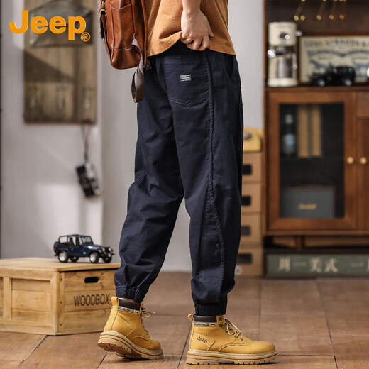 
Jeep (JEEP) American retro overalls for men's spring fashion brand loose casual versatile men's high-end Harren tying pants