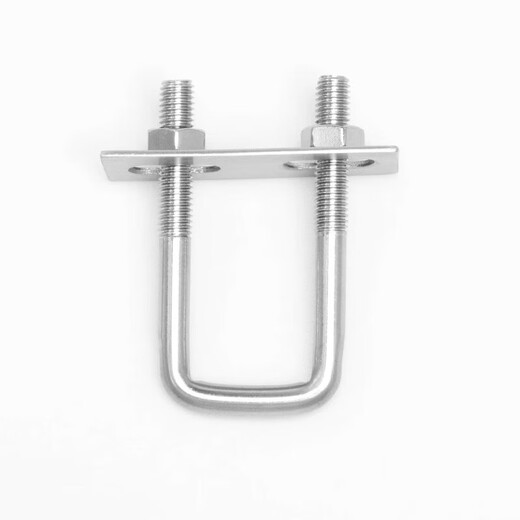 Jinchao 304 stainless steel square card, right-angle card, U-bolt, right-angle screw, U-shaped square card, square pipe clamp, pipe clamp, M10*100*150 1 set (including baffle nut)