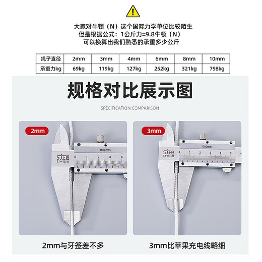 奕澜白色绳子尼龙绳加粗打包绳子捆绑货车绳 6mm*50米 YL5593-4