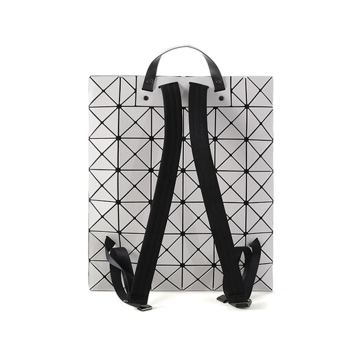 ISSEY MIYAKE Men/Women's neutral geometric splicing diamond matte hand-held backpack BB46 AG691 11 Light gray