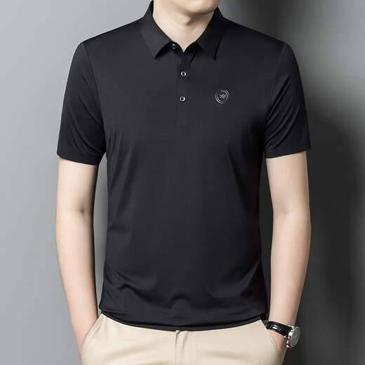 阿尼司伦轻奢贵族短袖t恤衫男夏季薄款纯色时尚休闲百搭半袖上衣体恤男 9859浅蓝色 2XL 185码【建议165-180斤】