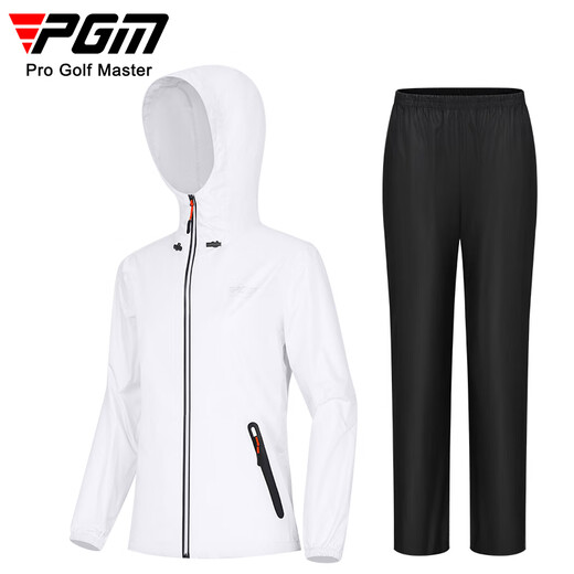 PGM Golf Suit Men's and Women's Raincoat Rainproof Full Body Equipment Tops and Pants Complete Clothing YF688-White 2XL