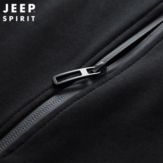 JEEP SPIRIT Jeep sports suit men's sweatshirt spring and autumn men's casual running jacket two-piece set men's dark gray XL