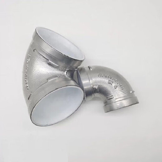 Shuangji plastic lined groove 90 elbow Specifications DN100 (outer diameter 114) gray DN100 (outer diameter 114) plastic lined