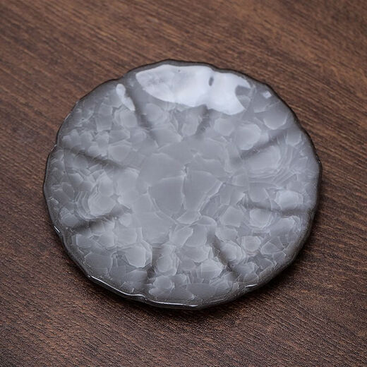 Qia Shuo black ice tea set, ice cracked glaze, hydrated ice dragon egg, Ru kiln can be opened into pieces, personalized tea pet ornaments, tea ceremony tea making artifact, black ice tea pet - dragon egg + base