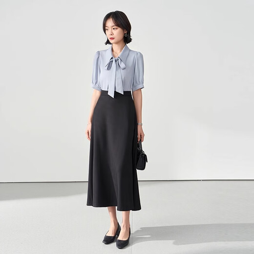 Lady Bird a-line long skirt women's formal umbrella skirt professional long skirt shirt skirt interview skirt black skirt M