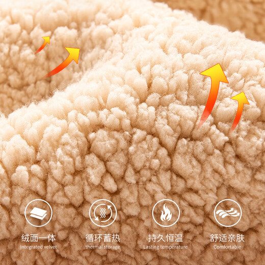 Jeanswest sweatshirt men's winter velvet thickened warm lambswool jacket men's round neck tops simple and versatile couple wear 500G lambswool burgundy thickened L (175) (Priority for collection and purchase)