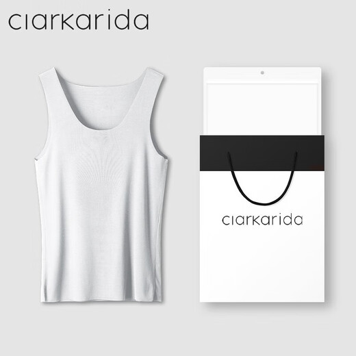 Clarkarida Kahn men's vest boys summer markless base shirt modal ice silk white hull sports fitness 2 packs white + white XL 130-160Jin [Jin equals 0.5 kg]