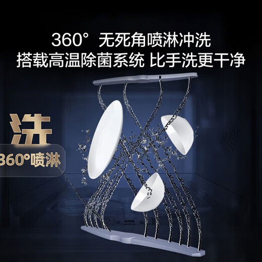 Kohler (KOHLER) desktop dishwasher high-pressure double-layer three-dimensional spray high-temperature sterilization hot air drying and decontamination integrated household countertop independent installation-free small dishwasher 29973T-NA