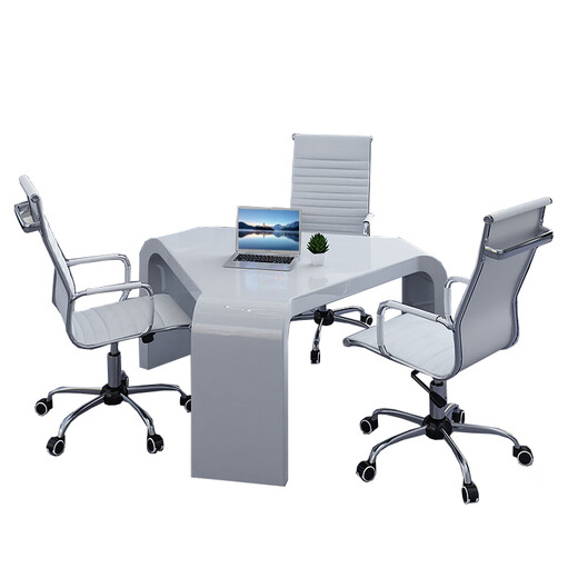 环迪家具洽谈桌商务烤漆会议桌办公桌椅组合会客培训桌小型三角创意桌 常规款洽谈桌