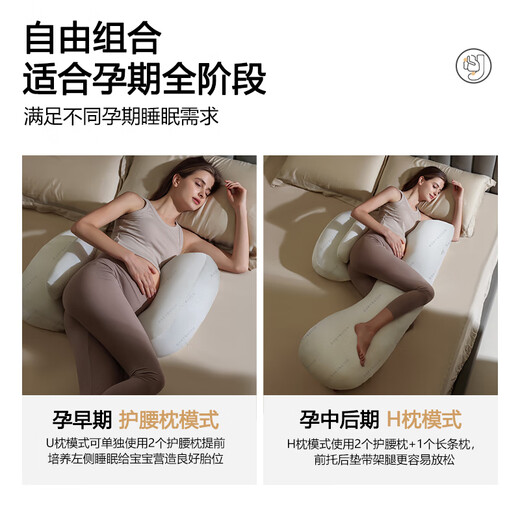 BabyWatch Pregnancy Pillow Waist Support Side Sleeping Pillow Belly Support Side Sleeping Pillow Pregnancy H-shaped Multifunctional Pillow
