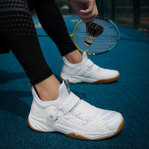 
VANCROUG badminton shoes men's and women's shoes new professional shock-absorbing and anti-slip wear-resistant tennis shoes breathable ultra-light rubber sole couple's shoes Bailan 38