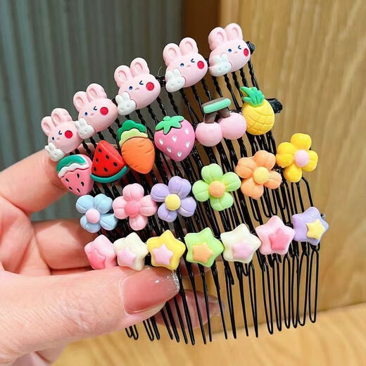 Haiyiduo children's hair comb girls bangs sorting broken hair artifact cartoon hair accessories comb hair fixer summer hairpin for women candy color comb 5 pieces