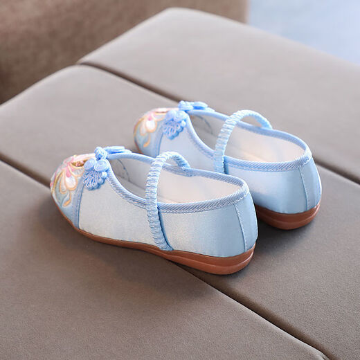 Yu Jin embroidered shoes for girls ancient costume princess embroidered shoes Chinese style old Beijing children's cloth shoes Hanfu shoes dance shoes W622 white 36 inner length 22.3