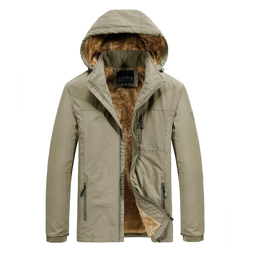 JP Herrenjacke plus Samt dicke warme Kapuze-Freizeitjacke 689 9868 Militärgrün M-170