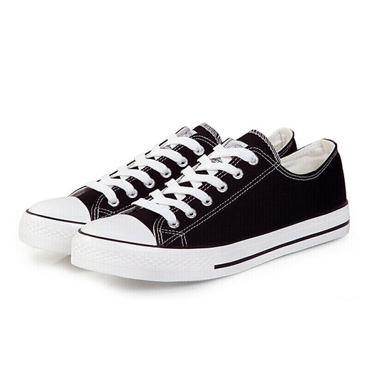 HUILI Classic Men and Women Chores de toile à haut basses Spring and Automn Board Chaussures décontractées Chaussures Couple Couple Sports Chaussures 391 Black 41