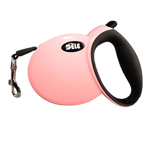 DELE dog leash automatic retractable leash dog leash pet leash for medium-sized dogs and large dogs, pink, 4 meters long, within 20kg