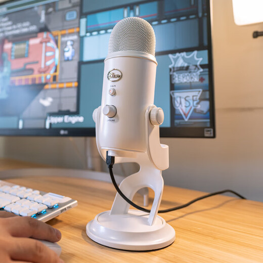 Logitech Blue Yeti Snow Monster USB Microphone Condenser Anchor PC Mobile Live Broadcast Sleep Aid ASMR Recording Instrument Humai Omnidirectional Singing Karaoke Game Noise Canceling Microphone Yeti Aurora Powder-Sleep Aid Microphone Debugging-SF Express