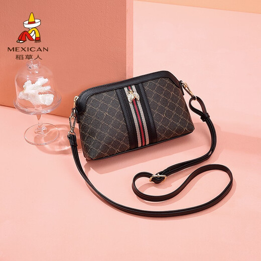 Sac à écrans (mexicain) Flagshipship pour femmes Sac à bandoulière à une épaule Real Cowe Cuir New Style Sac de coquille pour femmes à la mode simple et polyvalente sac de téléphone mobile Dark Brown-Retro 24 * 5.5 * 15.2cm *