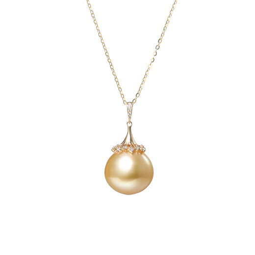 Daila 18k gold seawater pearl pendant necklace gold nearly round flawless accessory Mother's Day gift 520 gift giving approximately 11-12mm
