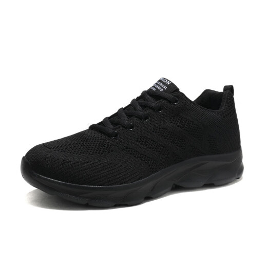 Ono seven days spring and summer women's mesh upper breathable sports shoes for women walking casual travel shoes lightweight flying weaving student running shoes black size 38
