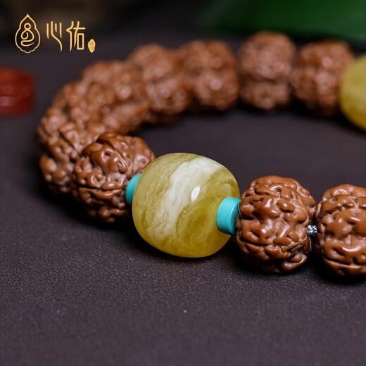 Xinyou natural Russian beeswax demon flower single old barrel beads single bead loose beads with beads Xingyue accessories separated beads top beads demon flower old barrel 8mm/single