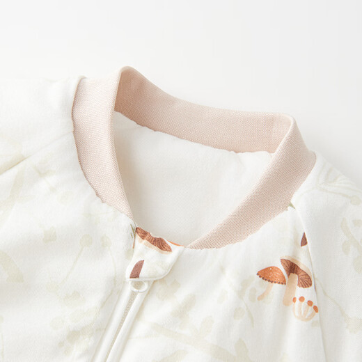 Tongtai baby sleeping bag autumn and winter baby anti-jump children constant temperature pure cotton anti-kicking quilt thin cotton one-piece pajamas brown 90cm