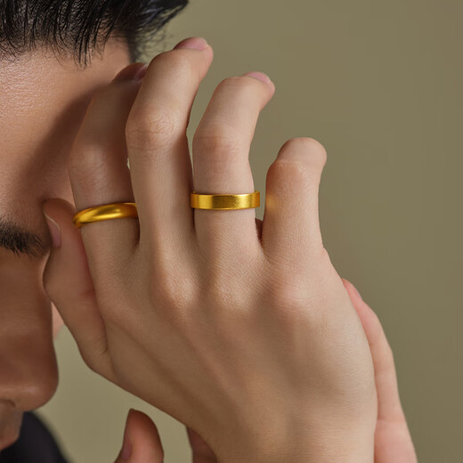 Chow Tai Fook inheritance gift aperture ring inheritance pure gold ring F209010 (labor cost 920) single ancient method No. 15 pure gold about 10.36g