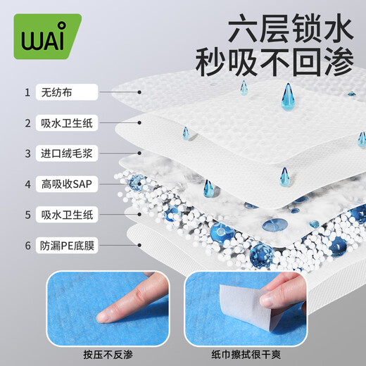 
Wow Love Disposable Urine Sedimentation Pad Baby Skin-Friendly Baby Thickened Breathable Baby Bed Wetting Care Pad Medium 10 Tablets * 1 Pack